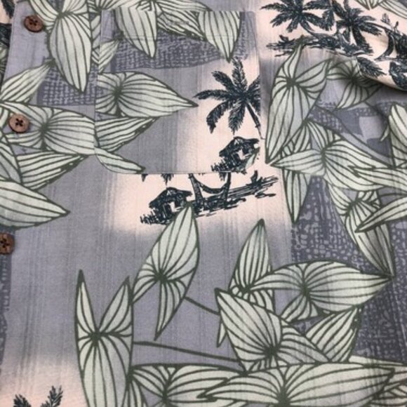 Banana Cabana Men’s XXL Tropical Hawaiian Silk Short Sleeve Button Up Shirt - Picture 4 of 7